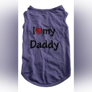 Small dog sz Large purple black I ❤ My Dad pet tshirt nwotgs